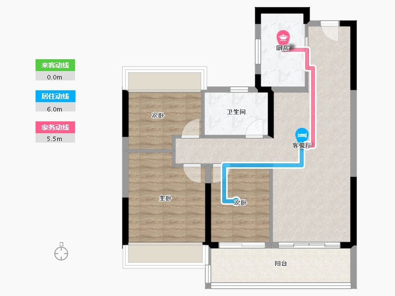 江苏省-苏州市-越秀悦年华花园-76.00-户型库-动静线