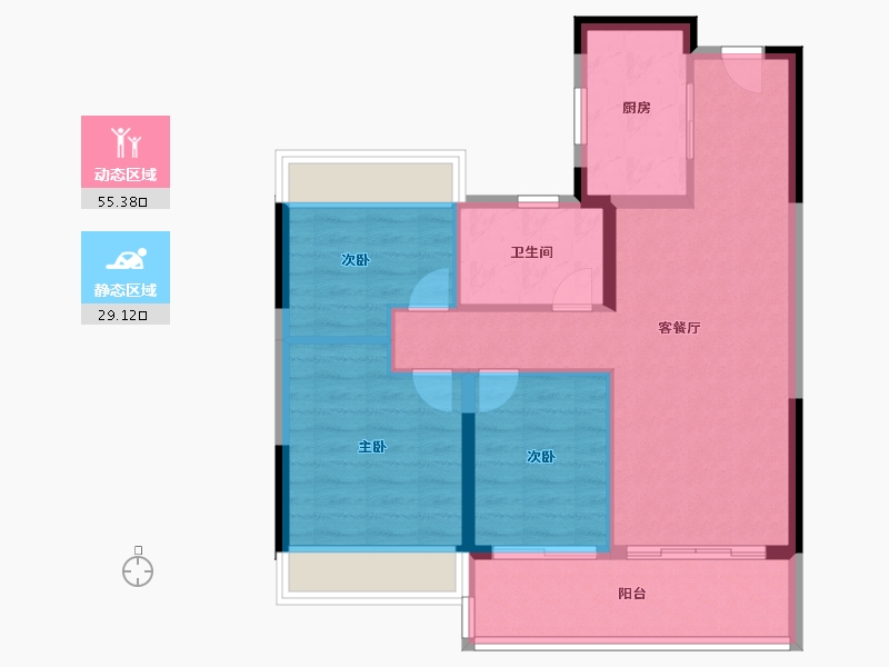 江苏省-苏州市-越秀悦年华花园-76.00-户型库-动静分区