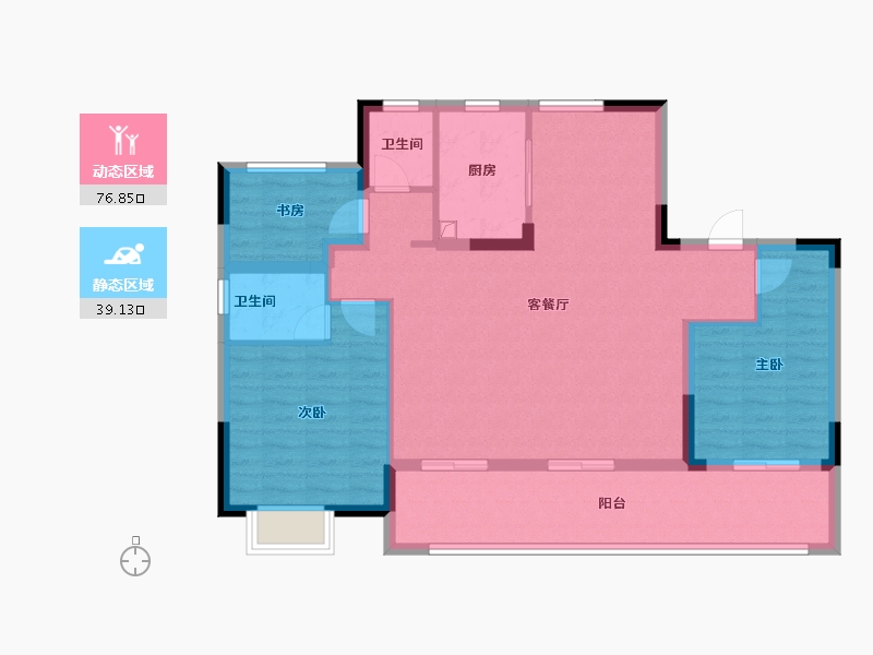 安徽省-淮北市-澜悦府-104.80-户型库-动静分区