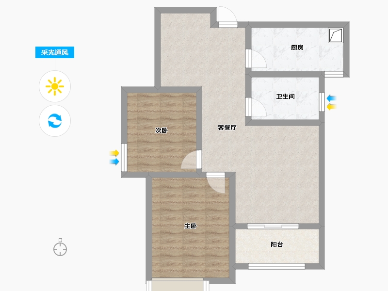 陕西省-西安市-星雨华府-72.40-户型库-采光通风