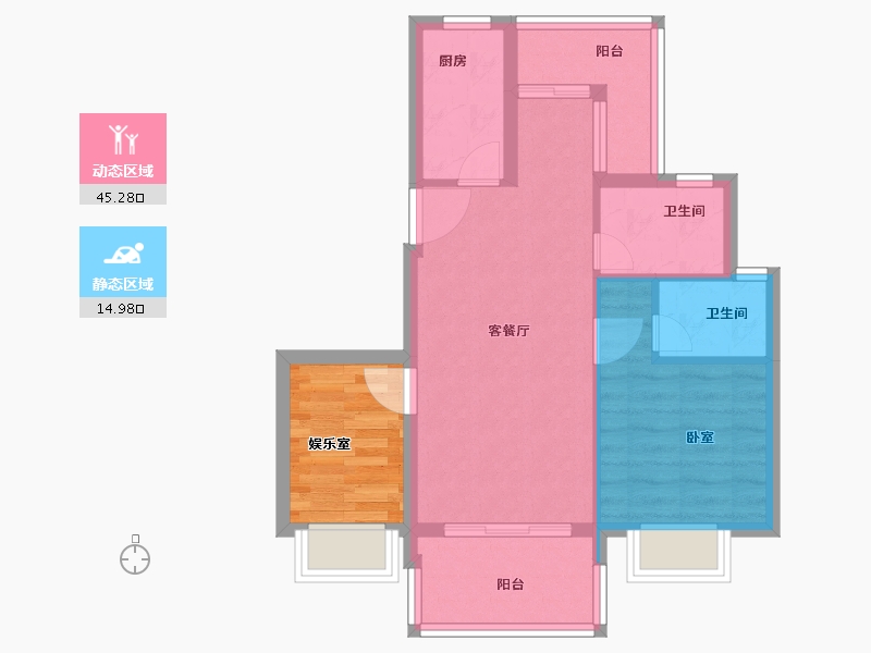 湖北省-恩施土家族苗族自治州-茅田生态旅游度假区-59.71-户型库-动静分区