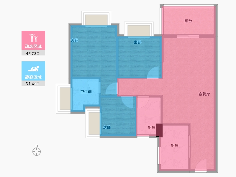 广东省-广州市-时代天韵（黄埔）-70.40-户型库-动静分区