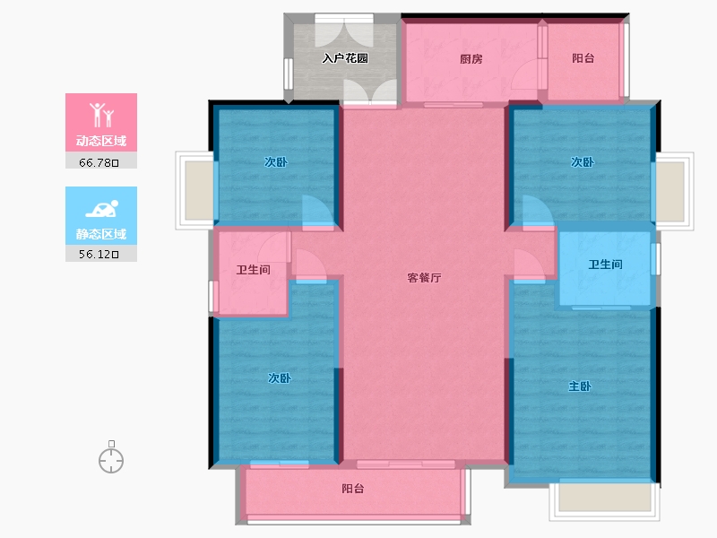 广西壮族自治区-南宁市-轨道御玺君临湾-135.00-户型库-动静分区