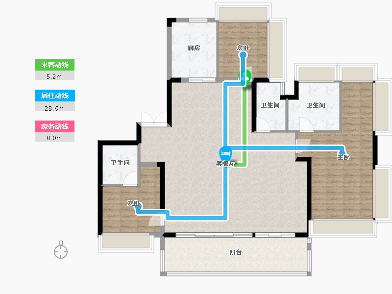 江苏省-苏州市-建发·朗云-143.99-户型库-动静线