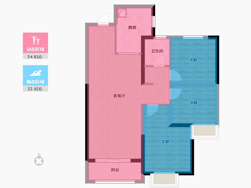 湖北省-武汉市-龙湖揽境-79.20-户型库-动静分区