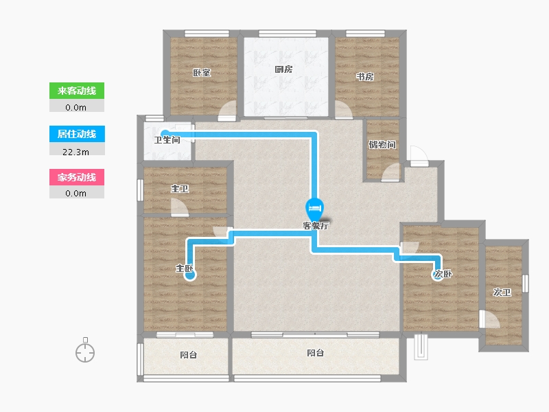 浙江省-宁波市-江盈府-136.32-户型库-动静线