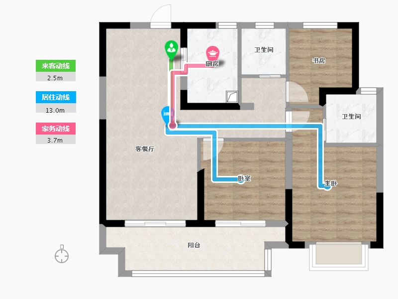 浙江省-宁波市-河山悦府-80.01-户型库-动静线