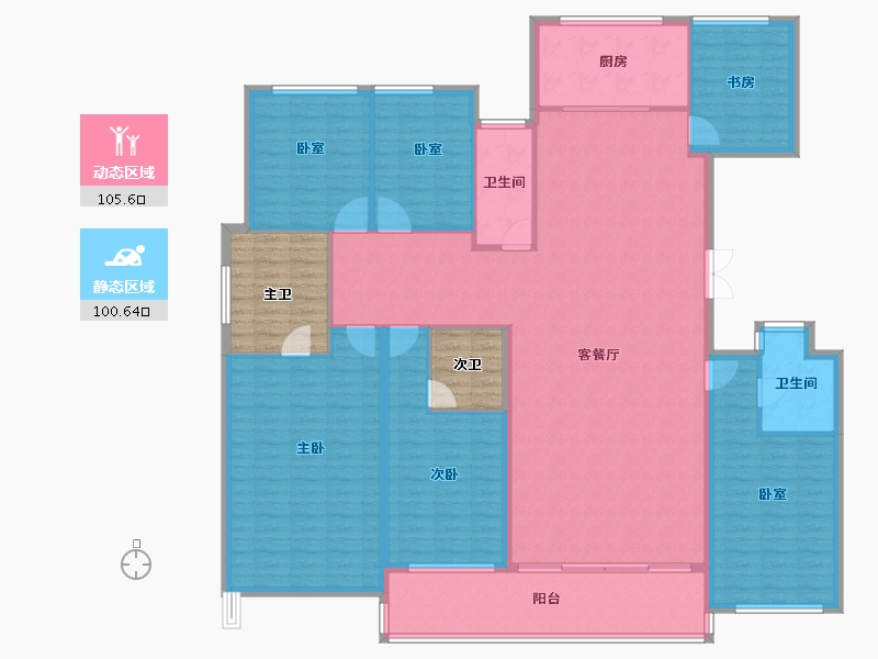 浙江省-杭州市-建杭潮观平澜府-202.17-户型库-动静分区