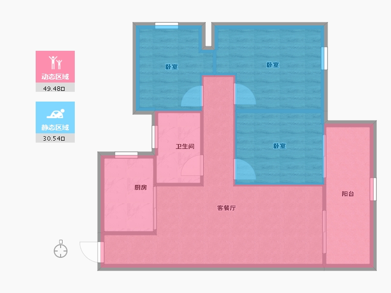 云南省-昆明市-能建·未来城-72.58-户型库-动静分区