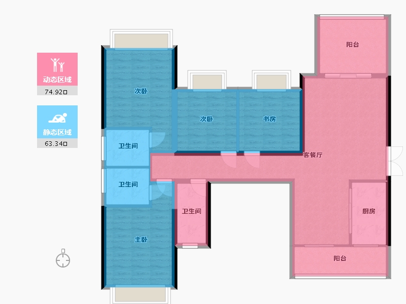 湖南省-邵阳市-中驰第一城-160.00-户型库-动静分区