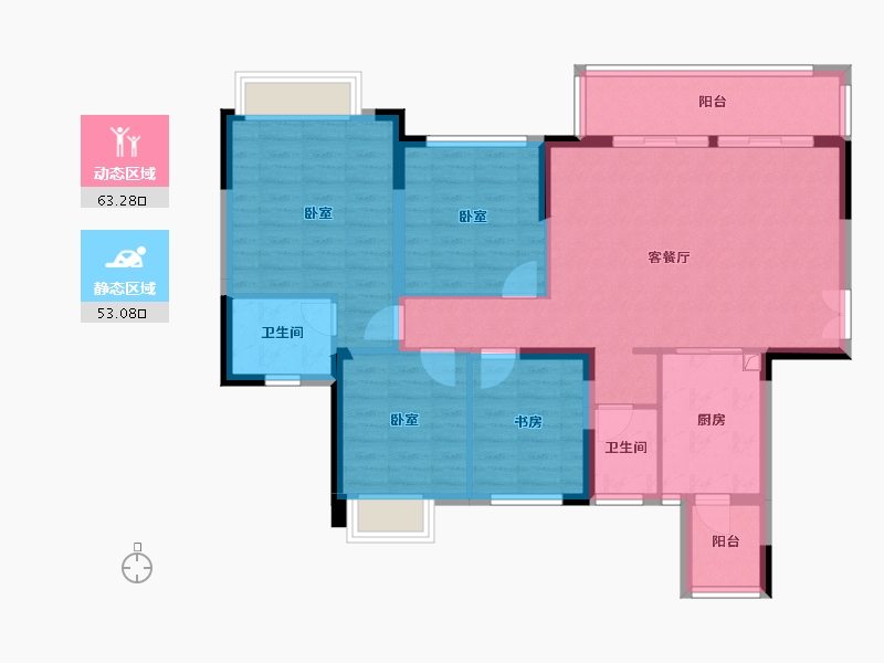 四川省-成都市-川网国际花园-104.95-户型库-动静分区