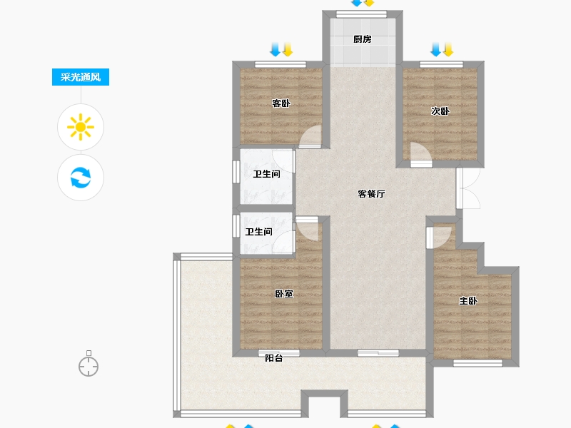 河南省-开封市-永美·尚院-107.40-户型库-采光通风