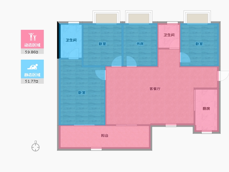 四川省-成都市-保利璟园-102.77-户型库-动静分区