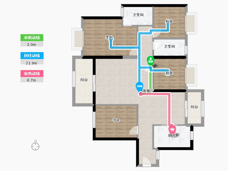 湖南省-永州市-江南逸品-120.00-户型库-动静线