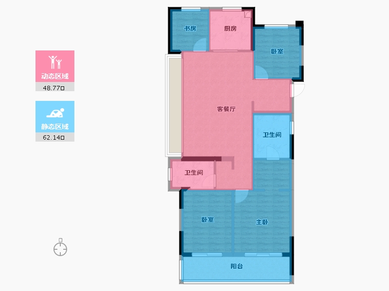 浙江省-杭州市-滨江大家招商锦翠金宸府-100.00-户型库-动静分区