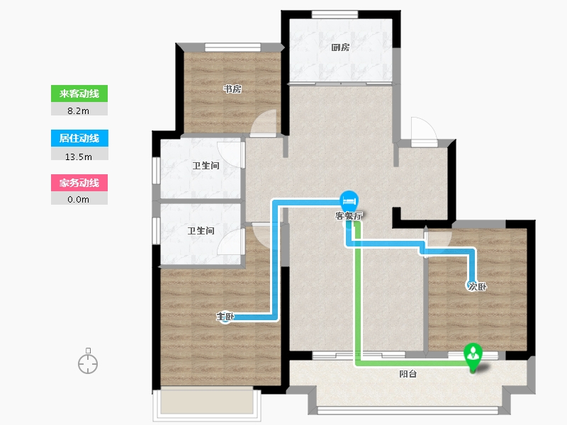 浙江省-温州市-永嘉中梁天宸-96.00-户型库-动静线