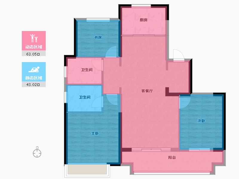 浙江省-温州市-永嘉中梁天宸-96.00-户型库-动静分区