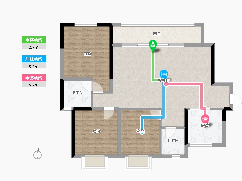 贵州省-遵义市-阳光城溪山悦-88.00-户型库-动静线