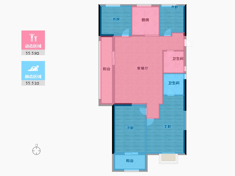 浙江省-绍兴市-碧桂园棠樾府-100.00-户型库-动静分区