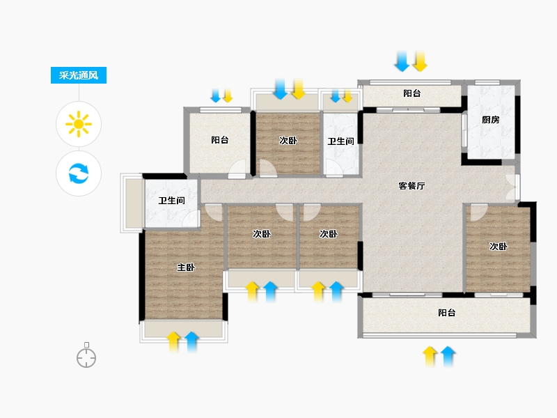 广东省-揭阳市-星河明珠湾四期-134.40-户型库-采光通风