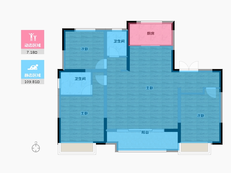 江苏省-徐州市-中钰星湖澜院-105.60-户型库-动静分区