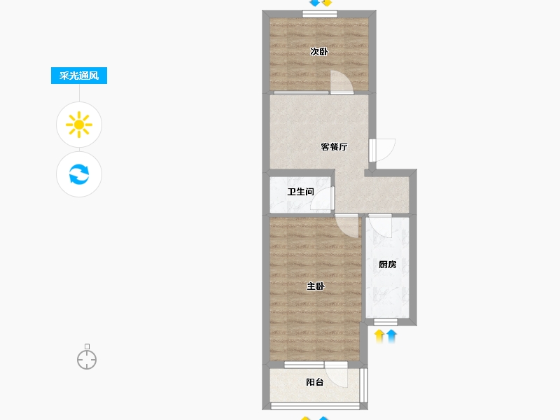 北京-北京市-二里庄小区-48.00-户型库-采光通风