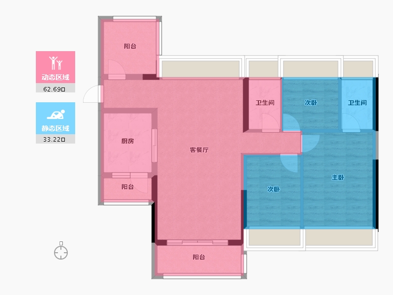 广东省-清远市-新亚荔苑-89.00-户型库-动静分区