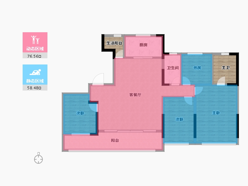 浙江省-嘉兴市-绿城·锦玉园-131.25-户型库-动静分区