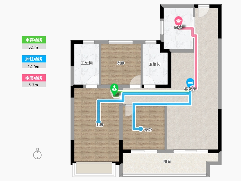 陕西省-榆林市-德通·葭州府-95.06-户型库-动静线