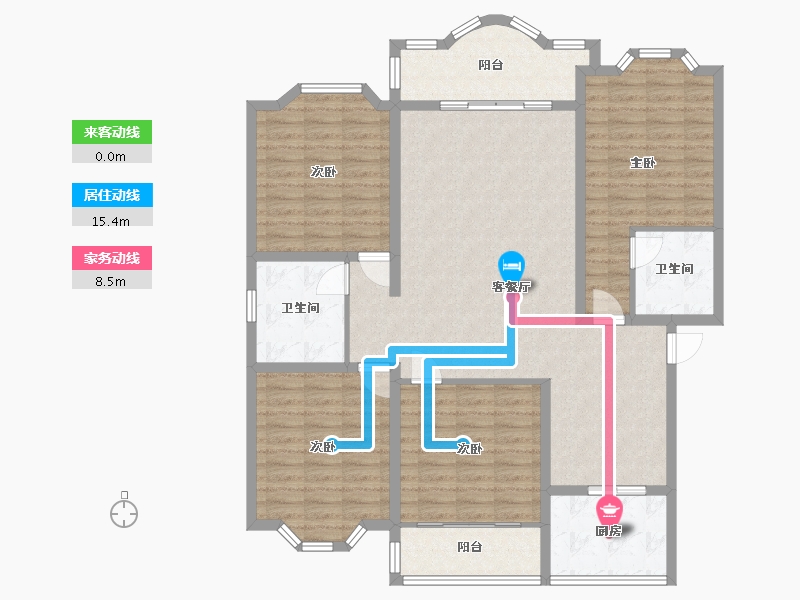 浙江省-金华市-时代花园-130.00-户型库-动静线