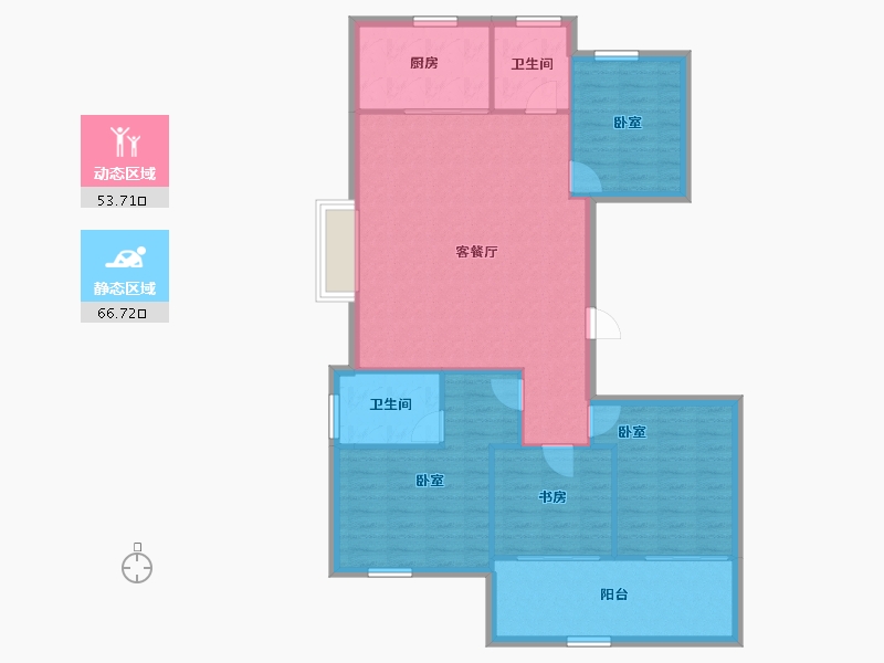 浙江省-杭州市-启歆府-110.78-户型库-动静分区