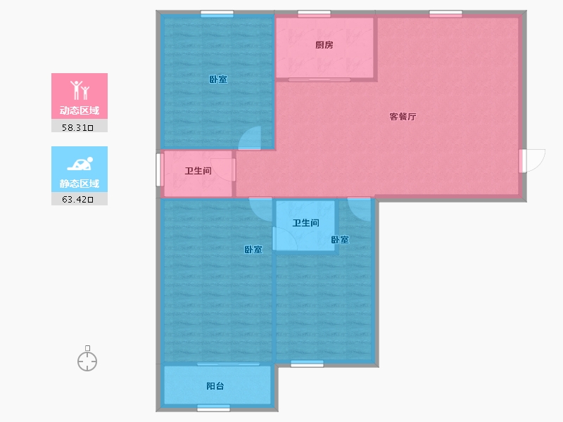 河南省-南阳市-长安福邸-112.68-户型库-动静分区