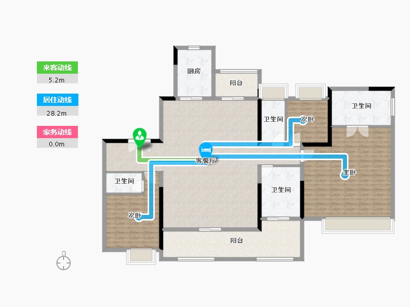 广东省-佛山市-保利灯湖天珺-176.78-户型库-动静线