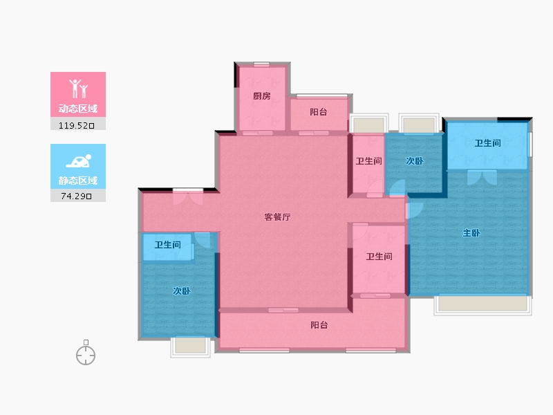 广东省-佛山市-保利灯湖天珺-176.78-户型库-动静分区