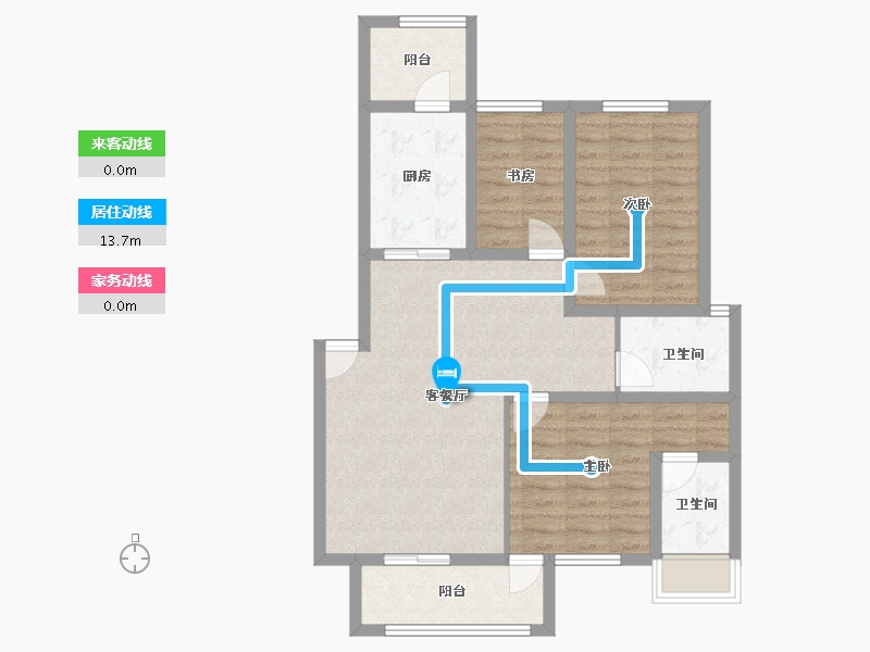 四川省-成都市-钱江凤凰城-85.37-户型库-动静线