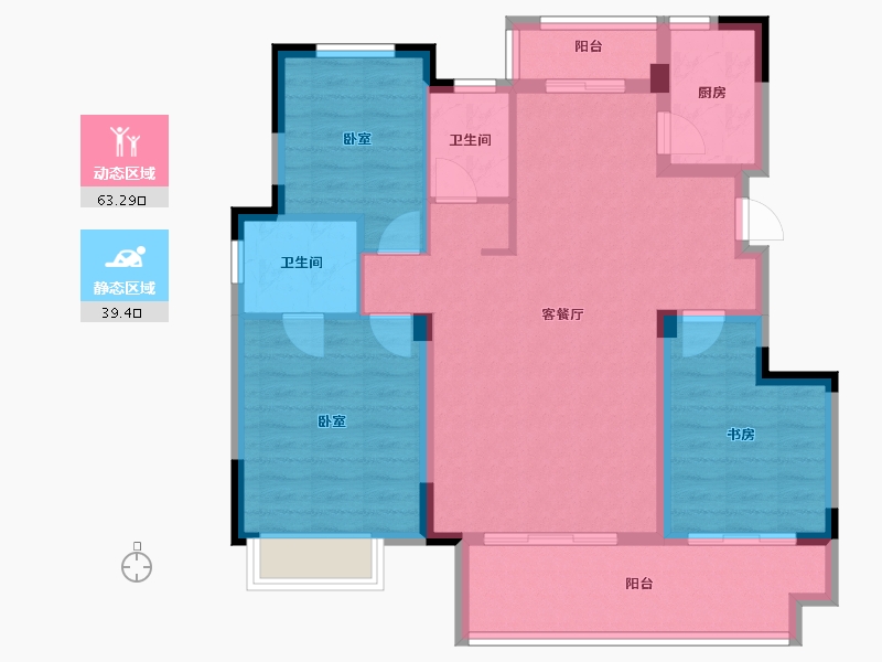 安徽省-滁州市-南崇和悦城三期崇园-92.01-户型库-动静分区