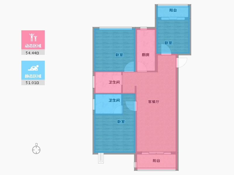 河南省-安阳市-广厦书香九里-94.98-户型库-动静分区