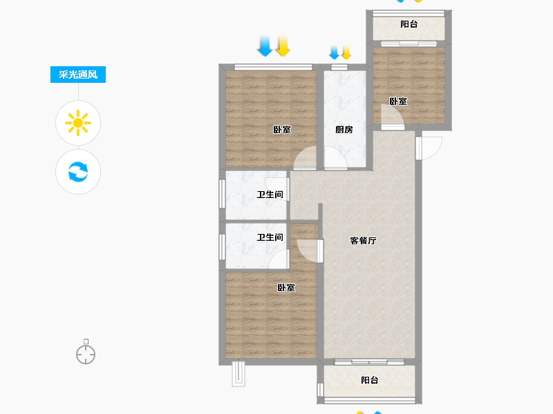 河南省-安阳市-广厦书香九里-94.98-户型库-采光通风