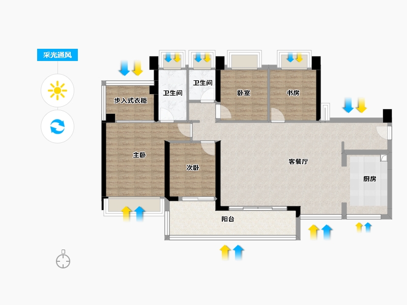 广东省-东莞市-万科瑧山境-114.41-户型库-采光通风