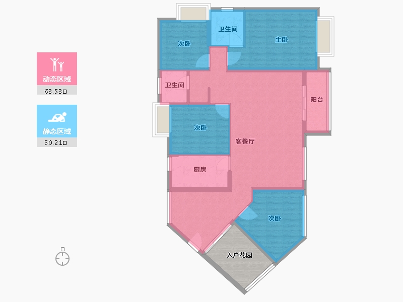 湖北省-黄石市-御湖天下-110.00-户型库-动静分区