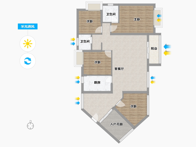 湖北省-黄石市-御湖天下-110.00-户型库-采光通风