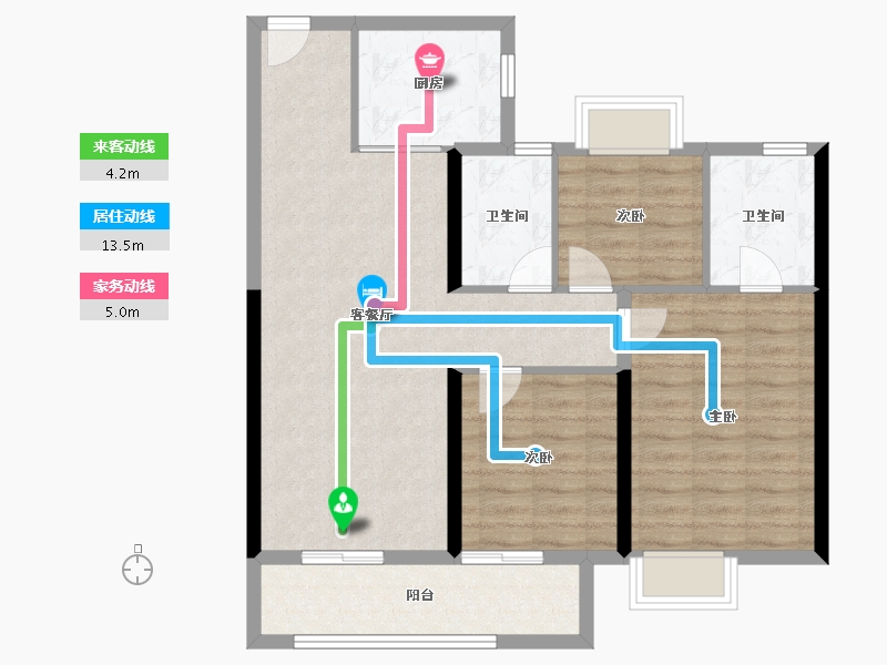 湖北省-武汉市-坤合云海城-88.07-户型库-动静线