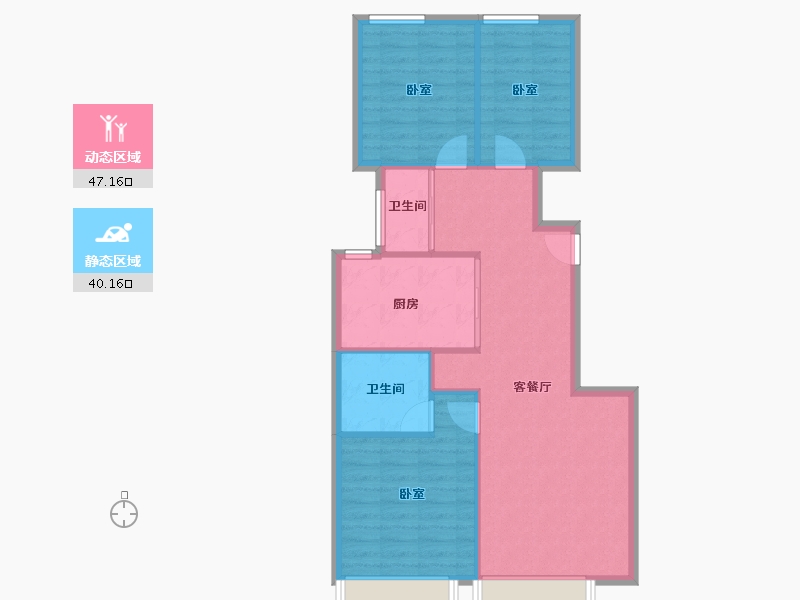 北京-北京市-越秀·天玥-79.58-户型库-动静分区