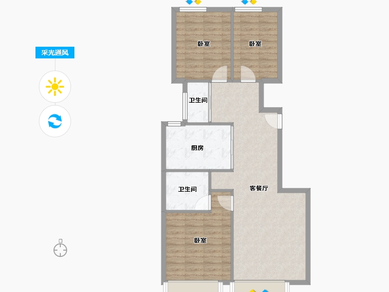 北京-北京市-越秀·天玥-79.58-户型库-采光通风