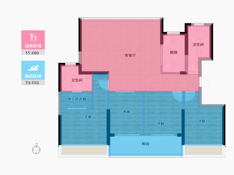 浙江省-台州市-中盛悦江府-104.00-户型库-动静分区