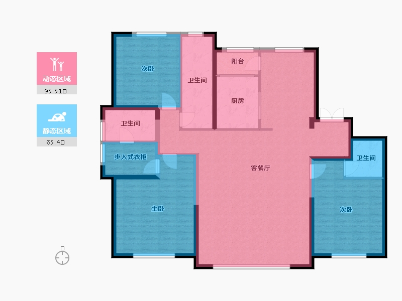 山西省-大同市-雍景台-153.60-户型库-动静分区