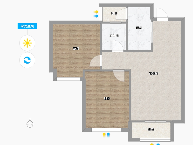 四川省-成都市-西林巷小区-61.98-户型库-采光通风