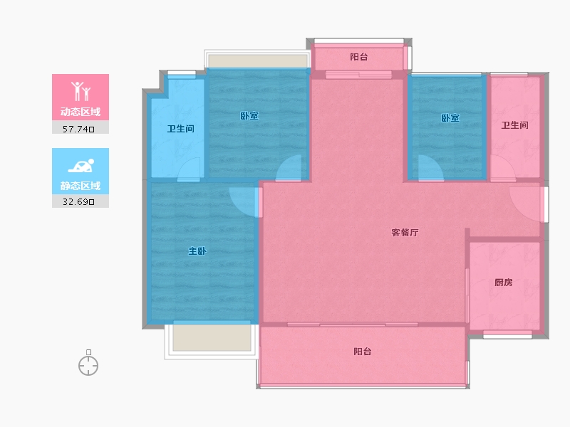 广东省-广州市-时代天韵（黄埔）-82.50-户型库-动静分区