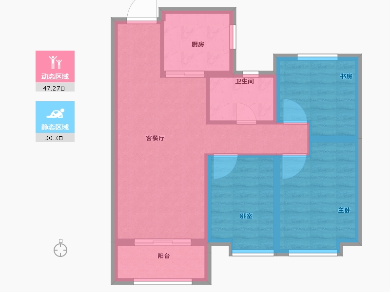 甘肃省-兰州市-保利领秀山-69.00-户型库-动静分区