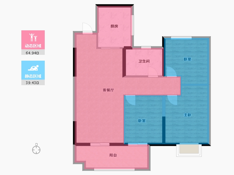 湖南省-岳阳市-海伦堡海乐城-94.69-户型库-动静分区